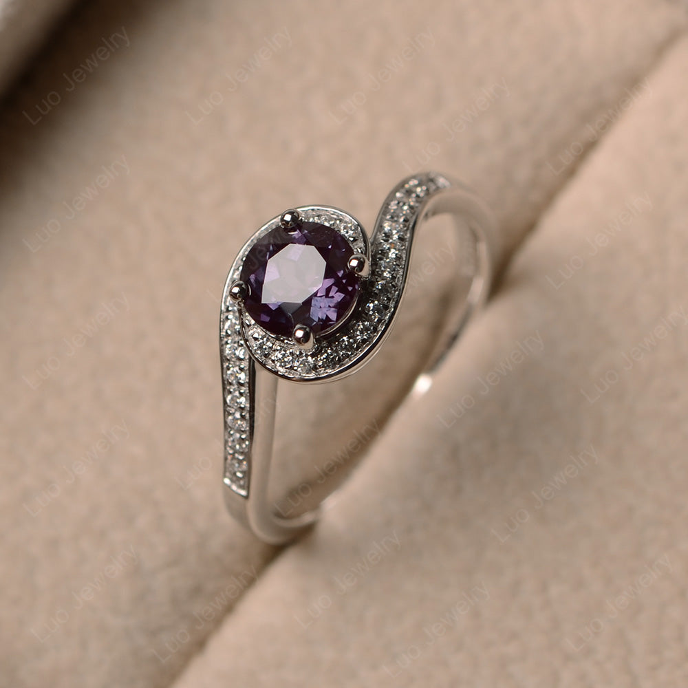 Round Brilliant Cut Alexandrite Engagement Ring - LUO Jewelry