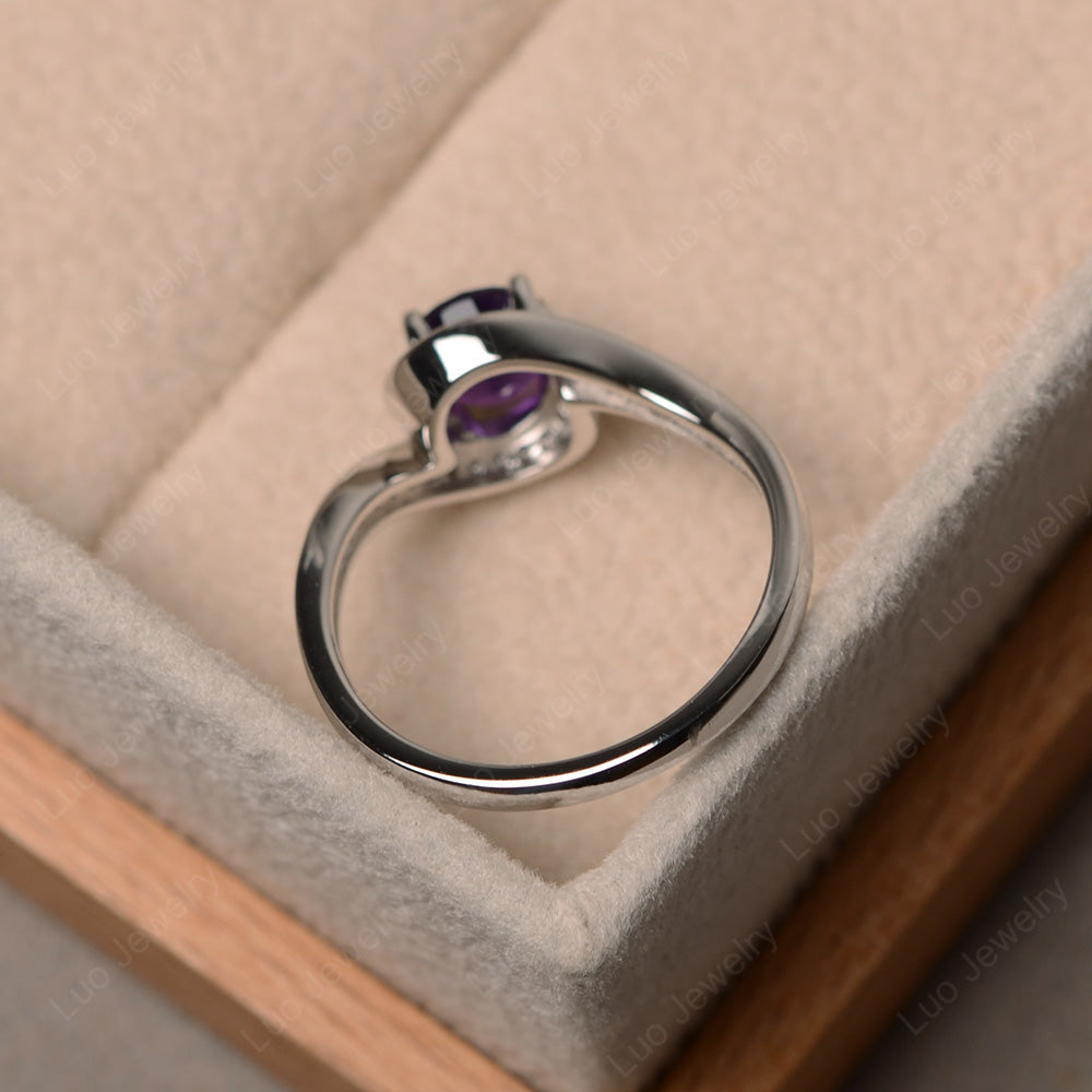 Round Brilliant Cut Amethyst Engagement Ring - LUO Jewelry