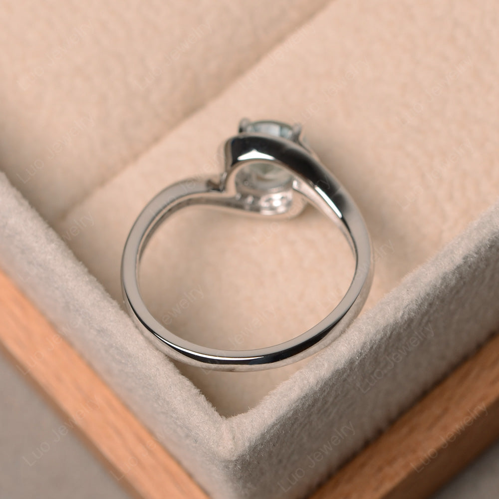 Round Brilliant Cut Aquamarine Engagement Ring - LUO Jewelry