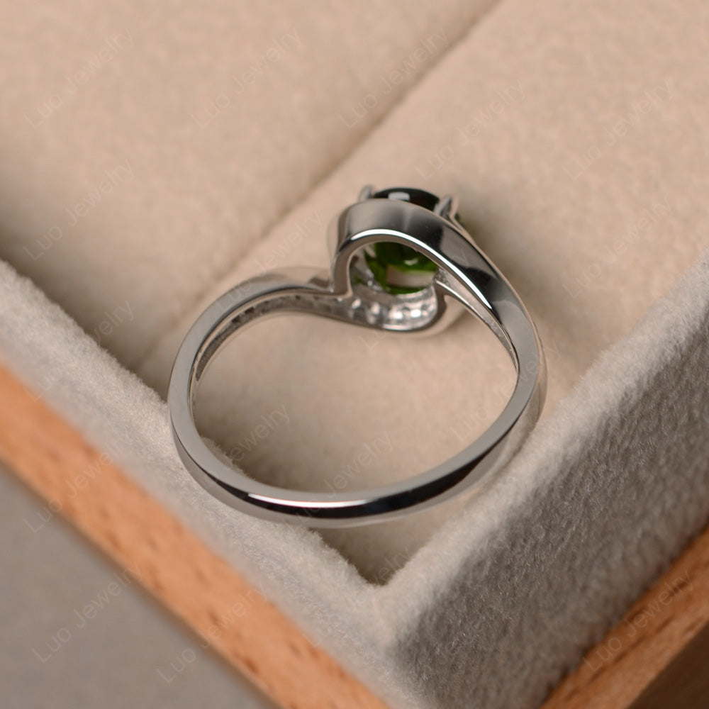 Round Brilliant Cut Diopside Engagement Ring - LUO Jewelry
