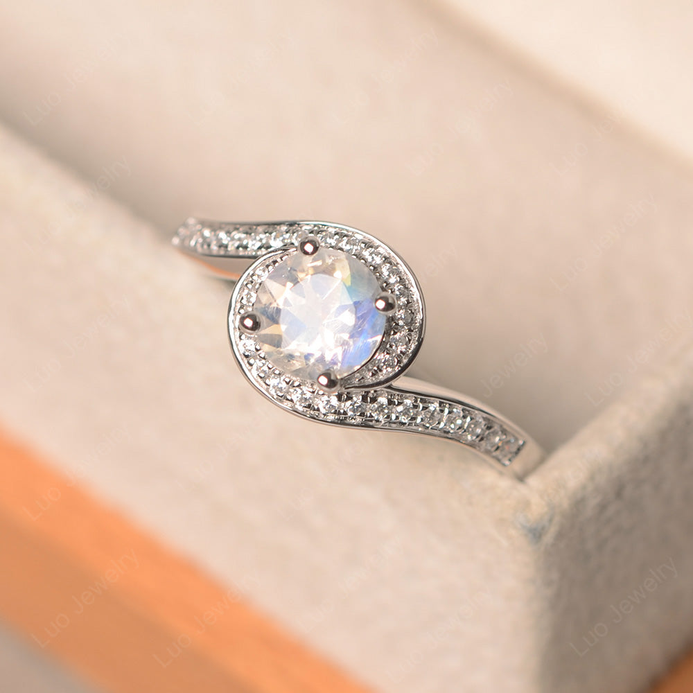 Round Brilliant Cut Moonstone Engagement Ring - LUO Jewelry