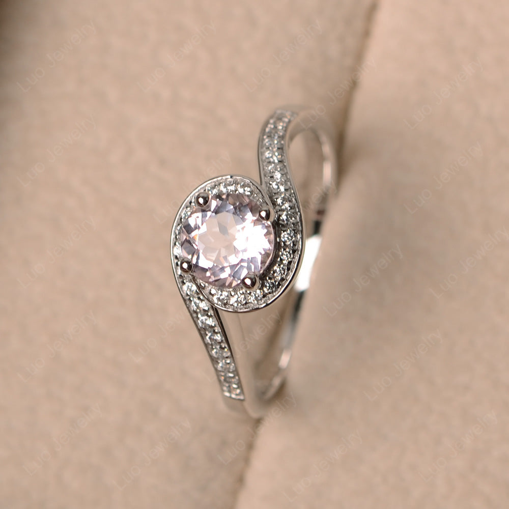 Round Brilliant Cut Morganite Engagement Ring - LUO Jewelry