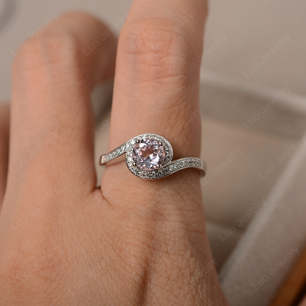 Round Brilliant Cut Morganite Engagement Ring - LUO Jewelry