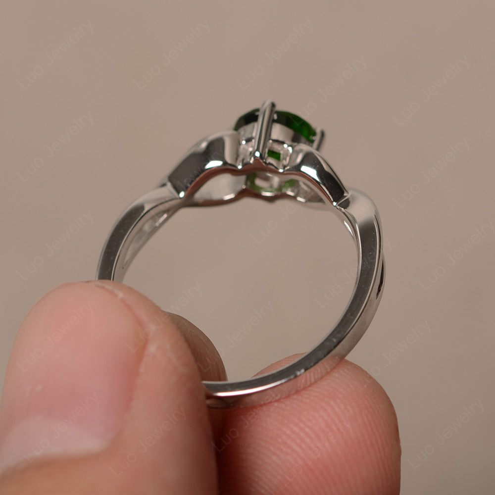 Kite Set Round Diopside Solitaire Ring Gold - LUO Jewelry