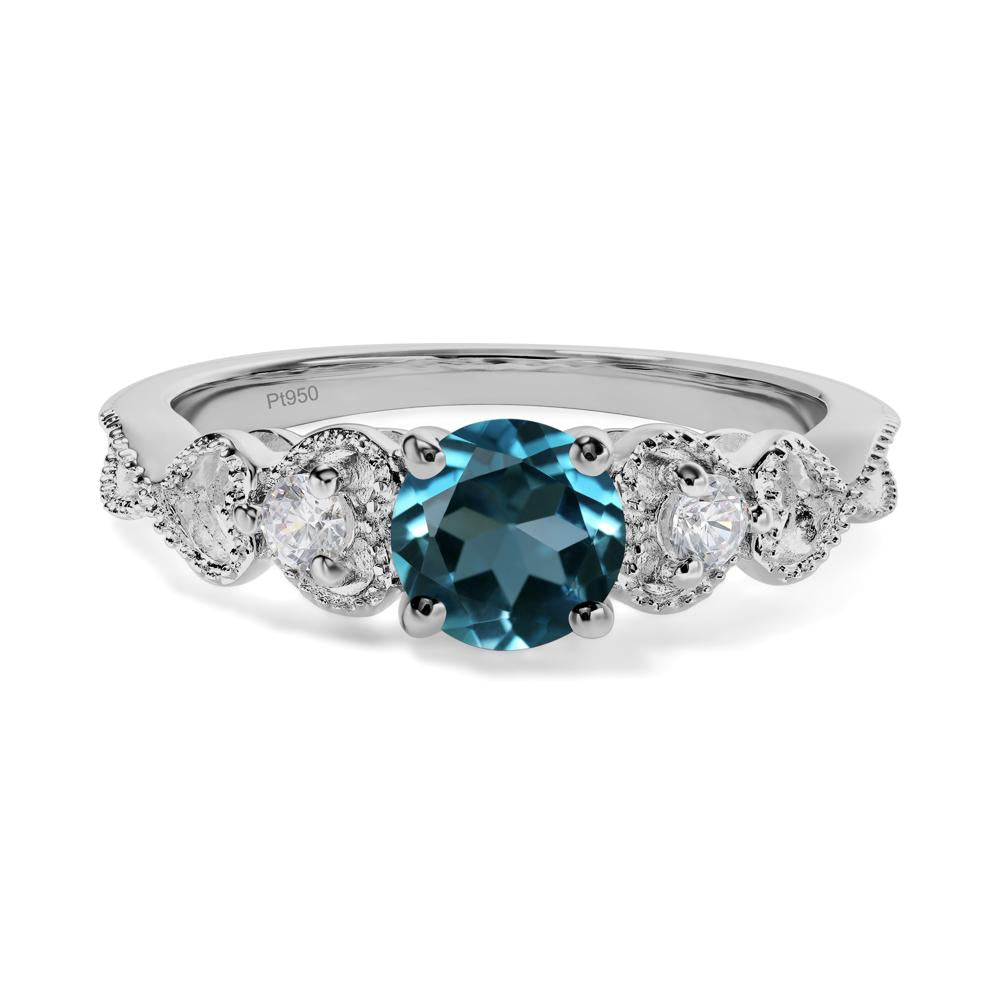 London Blue Topaz Vintage Style Engagement Ring - LUO Jewelry #metal_platinum