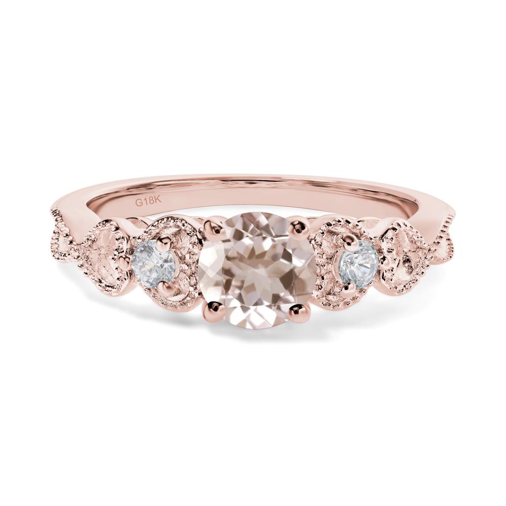 Morganite Vintage Style Engagement Ring - LUO Jewelry #metal_18k rose gold