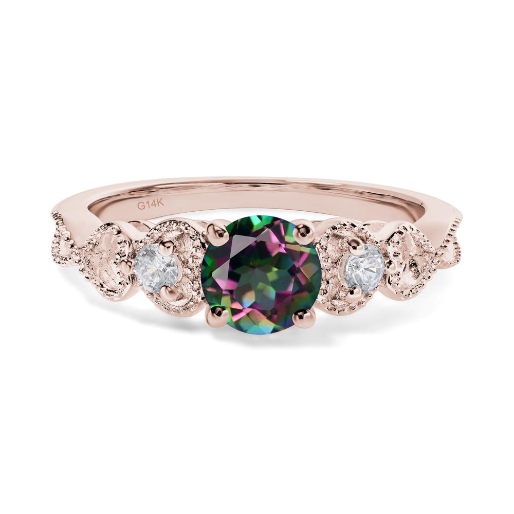 Mystic Topaz Vintage Style Engagement Ring - LUO Jewelry #metal_14k rose gold