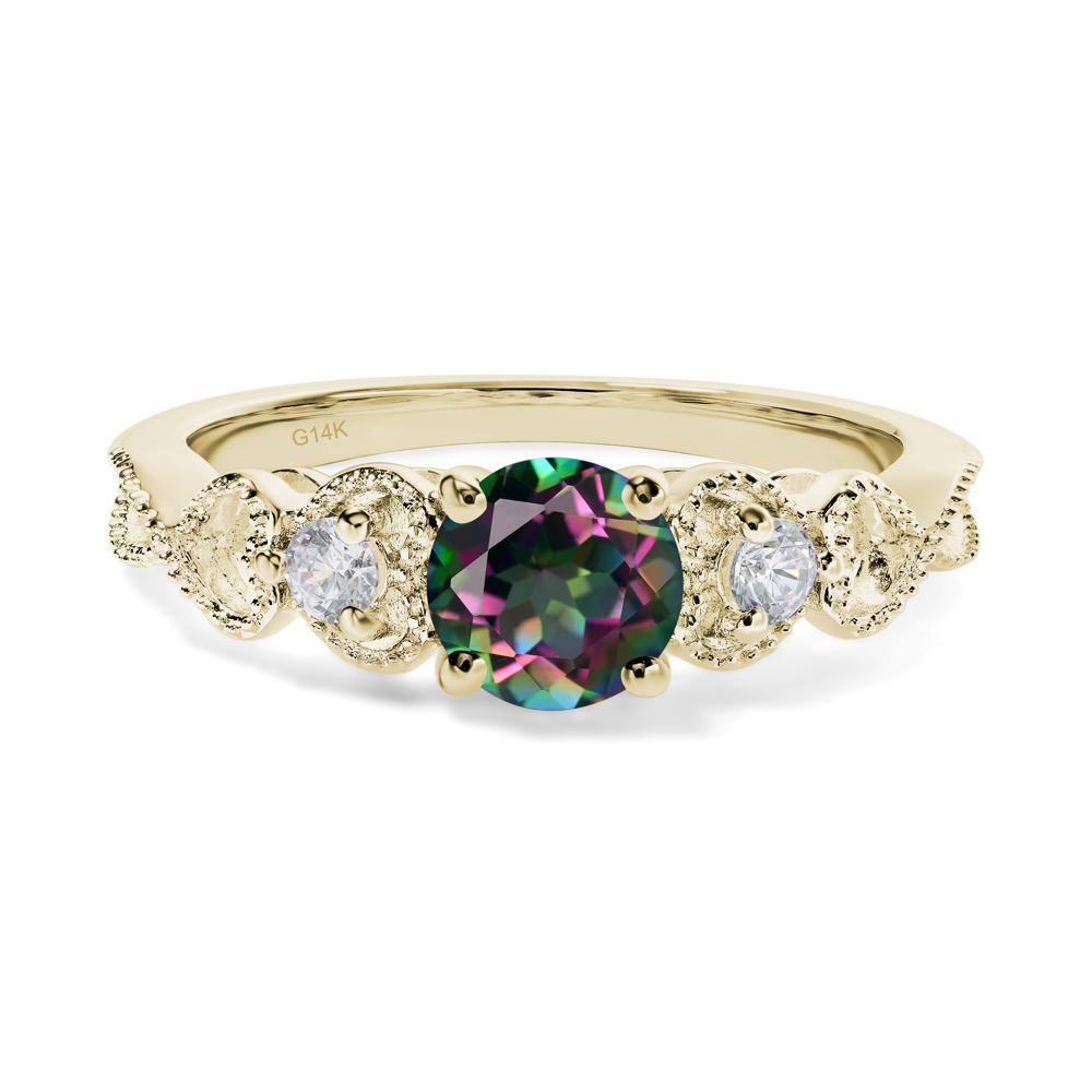 Mystic Topaz Vintage Style Engagement Ring - LUO Jewelry #metal_14k yellow gold
