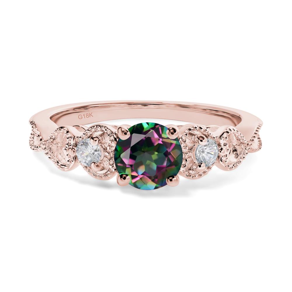 Mystic Topaz Vintage Style Engagement Ring - LUO Jewelry #metal_18k rose gold