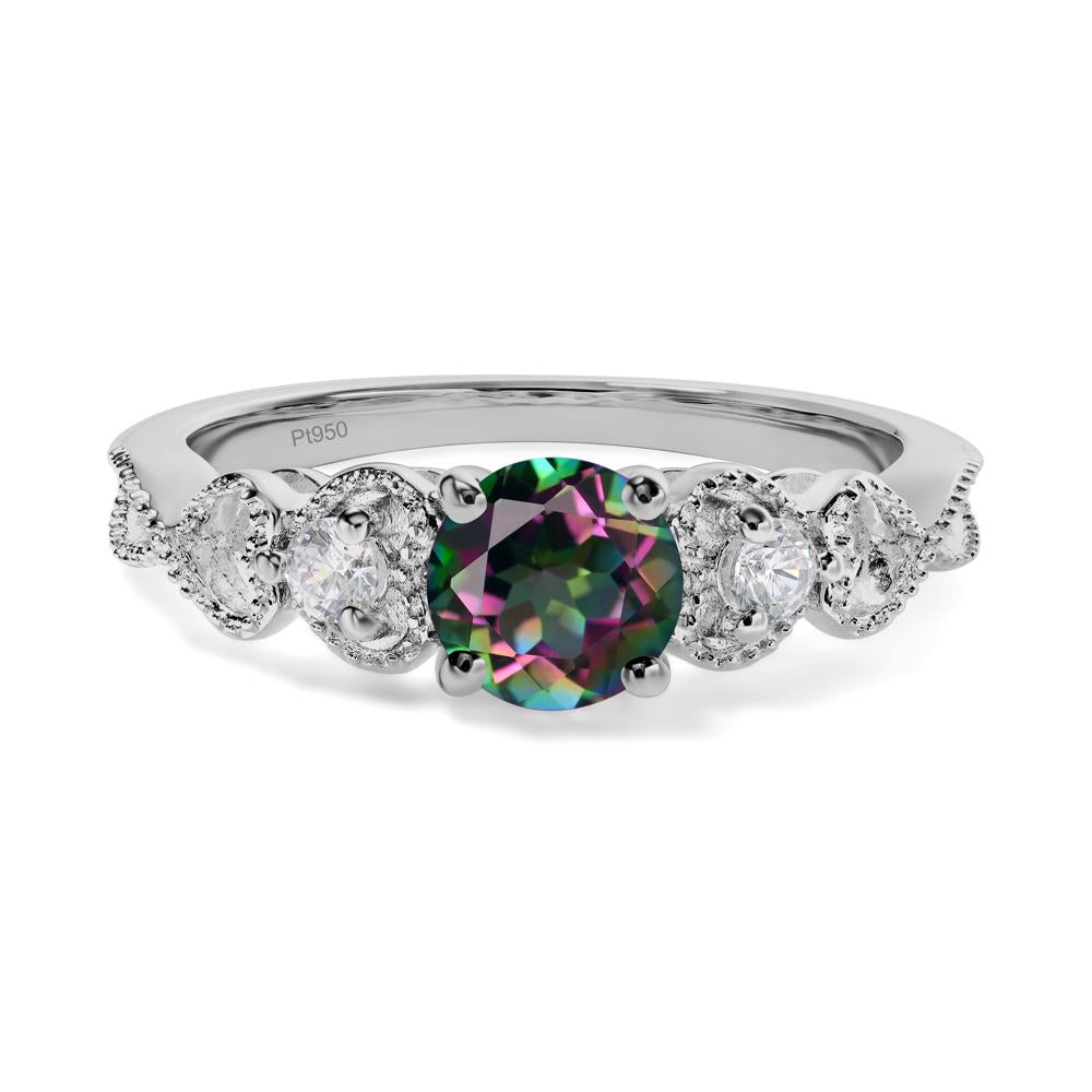 Mystic Topaz Vintage Style Engagement Ring - LUO Jewelry #metal_platinum