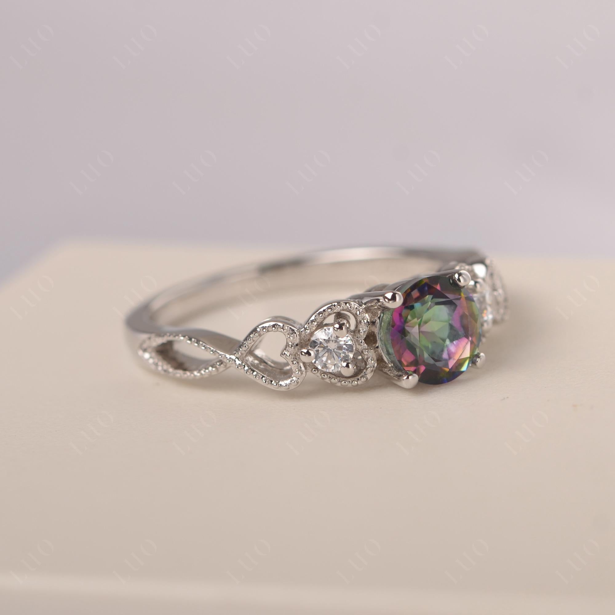 Mystic Topaz Vintage Style Engagement Ring - LUO Jewelry