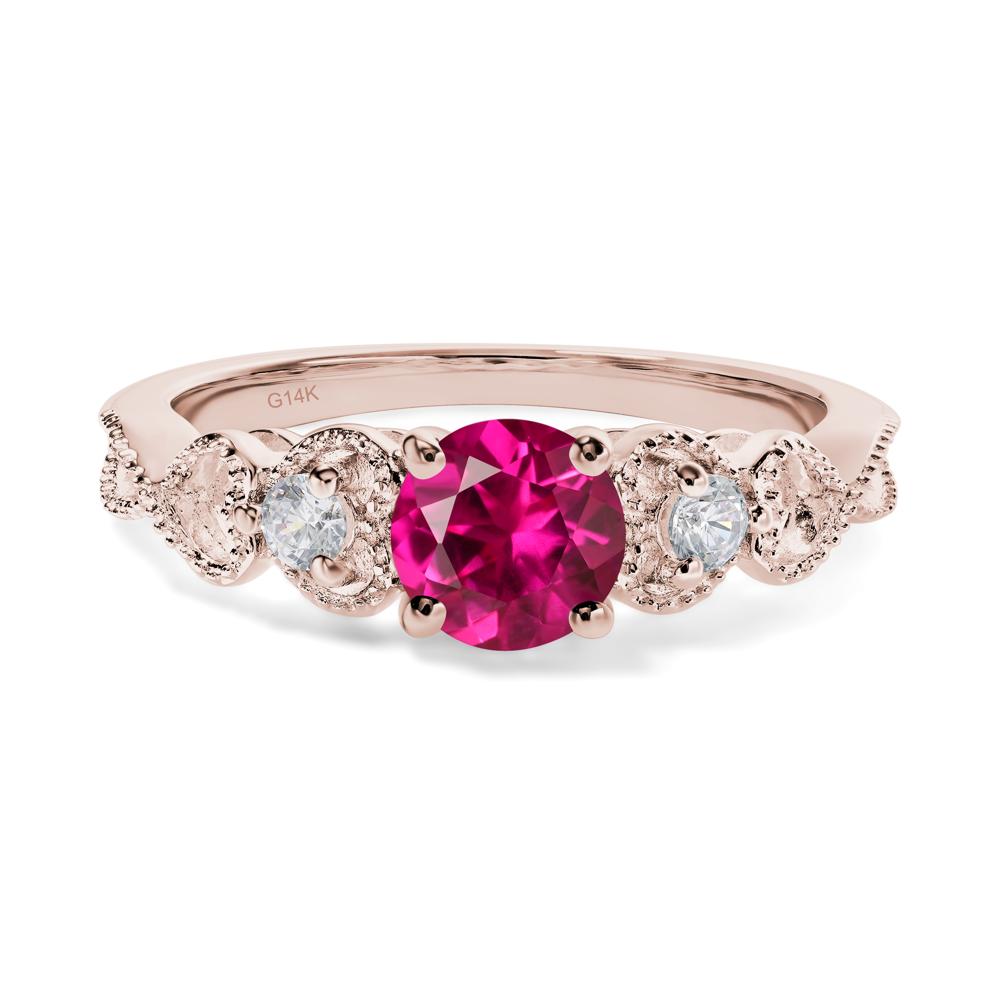 Ruby Vintage Style Engagement Ring - LUO Jewelry #metal_14k rose gold