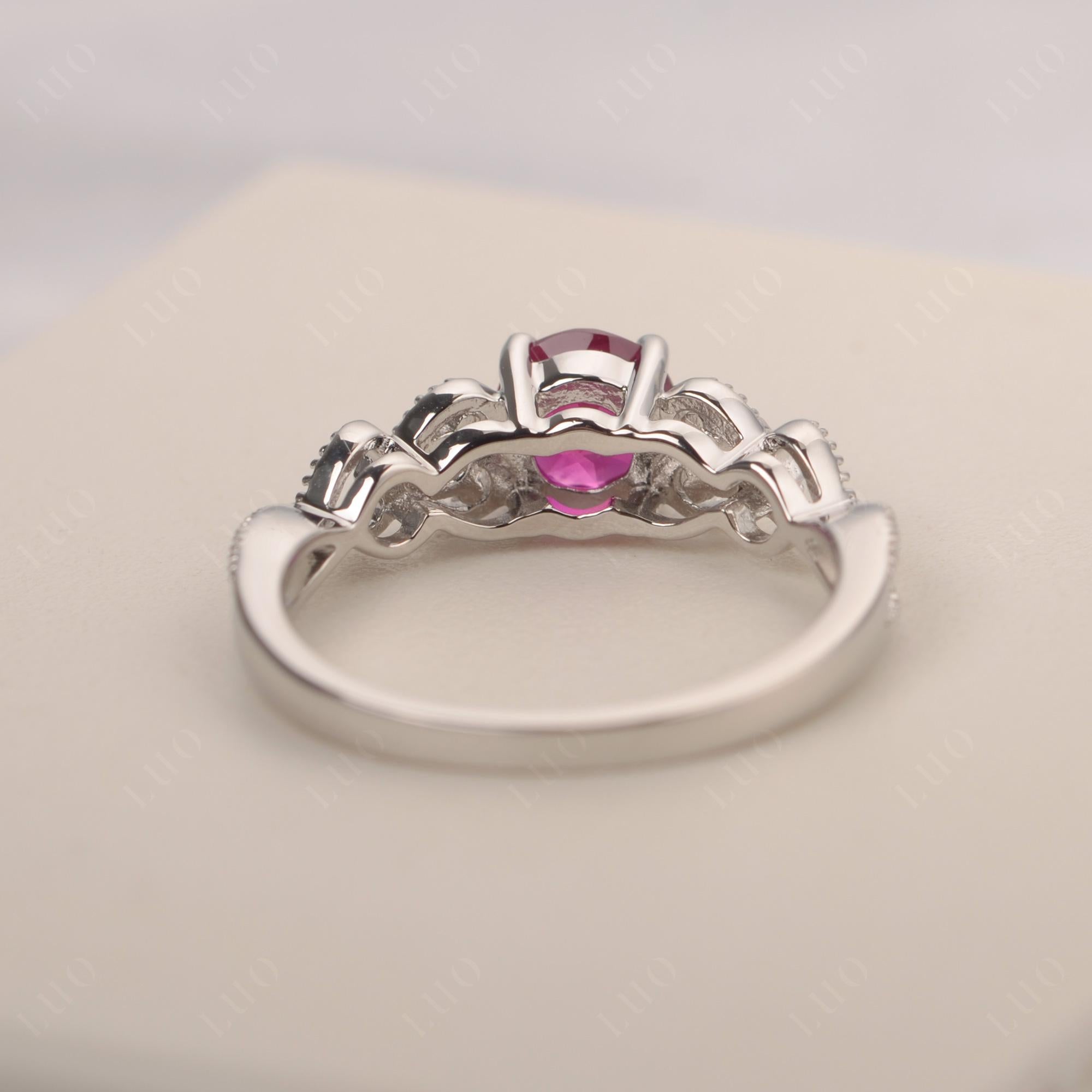 Ruby Vintage Style Engagement Ring - LUO Jewelry