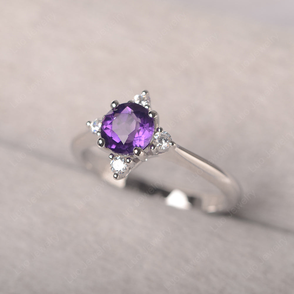 Amethyst Ring North Star Ring Yellow Gold - LUO Jewelry