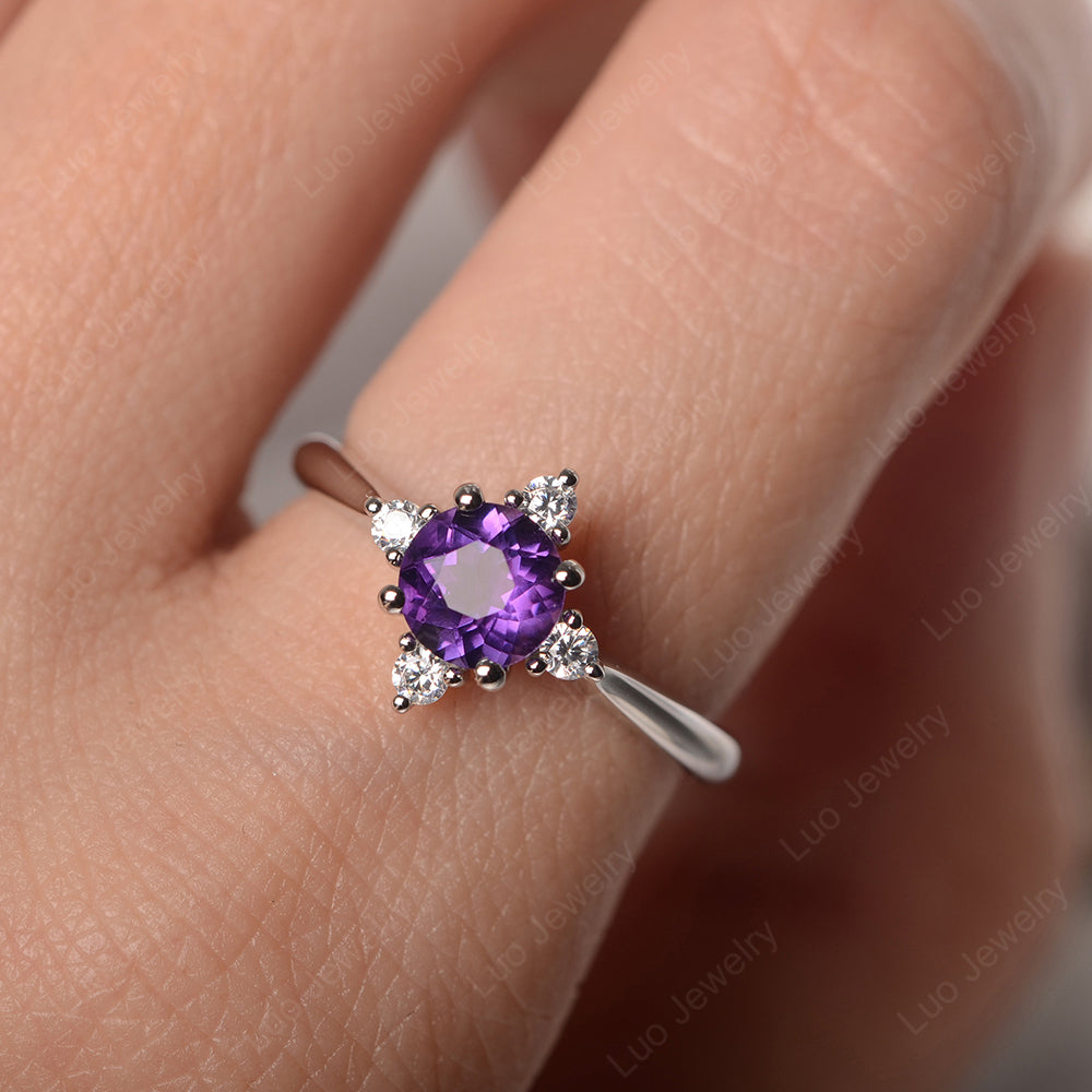 Amethyst Ring North Star Ring Yellow Gold - LUO Jewelry