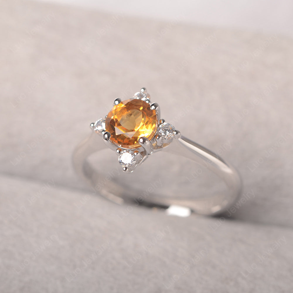 Citrine Ring North Star Ring Yellow Gold - LUO Jewelry