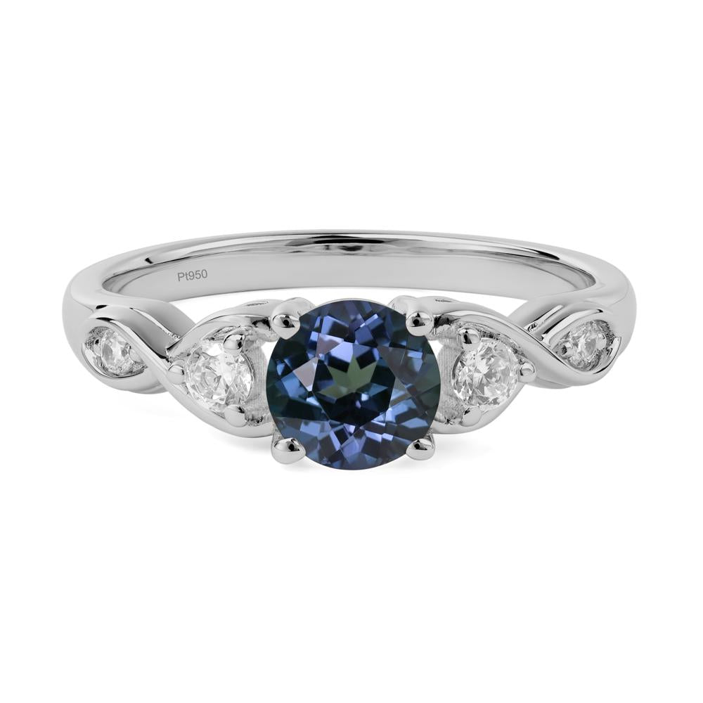 Round Alexandrite Ring Wedding Ring - LUO Jewelry #metal_platinum