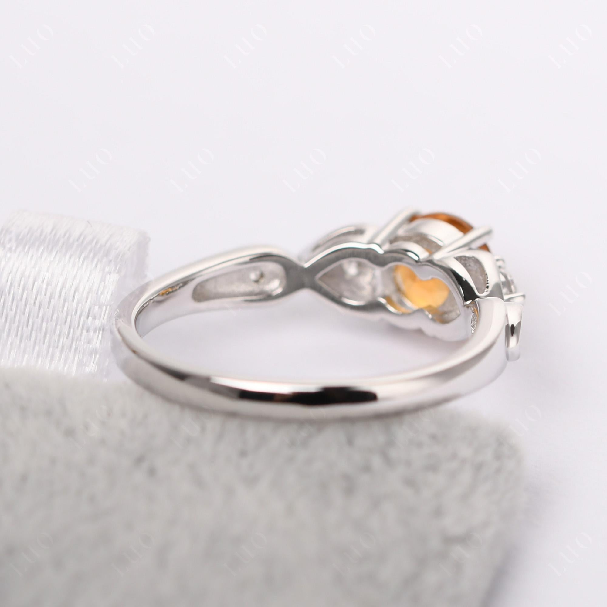 Round Citrine Ring Wedding Ring - LUO Jewelry