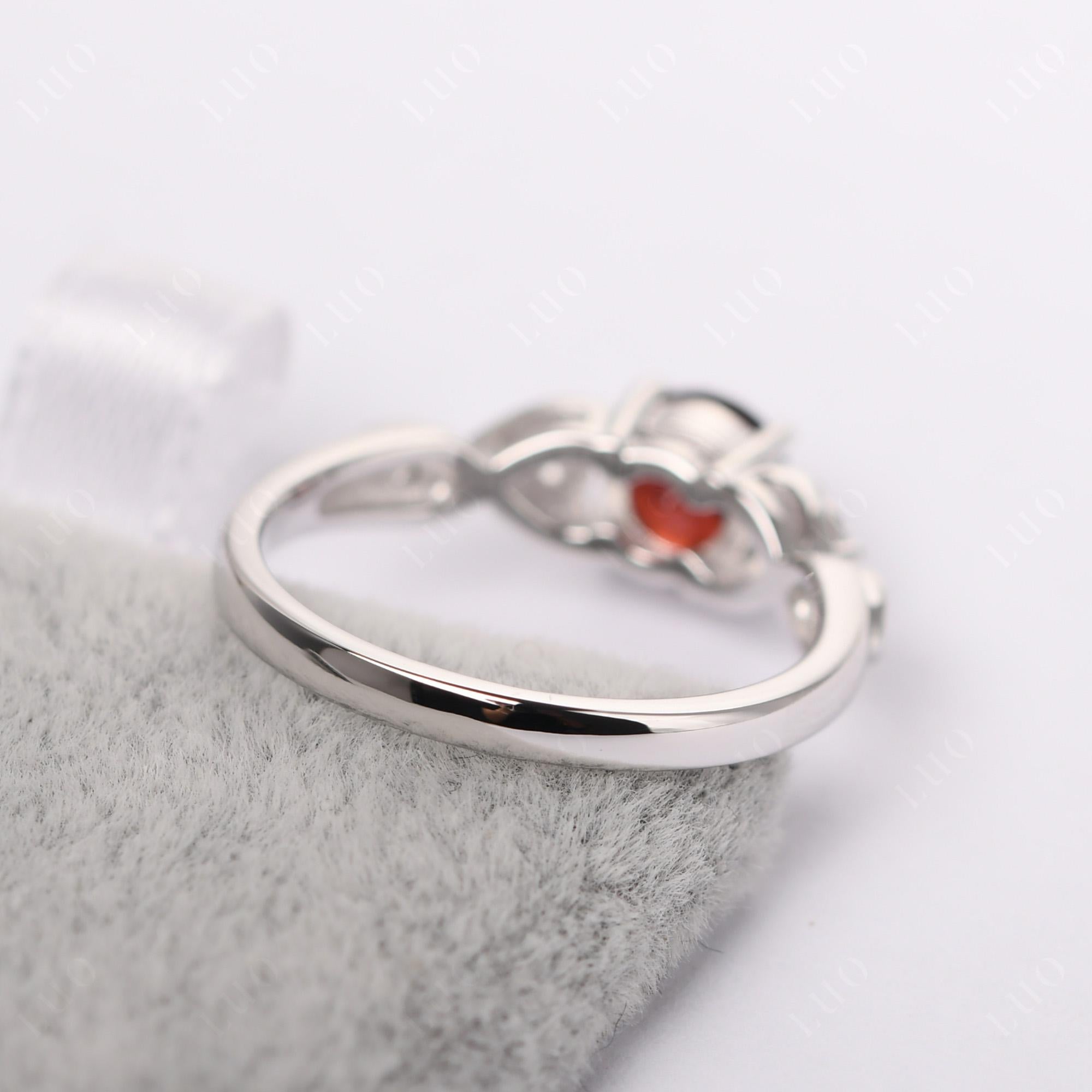 Round Garnet Ring Wedding Ring - LUO Jewelry