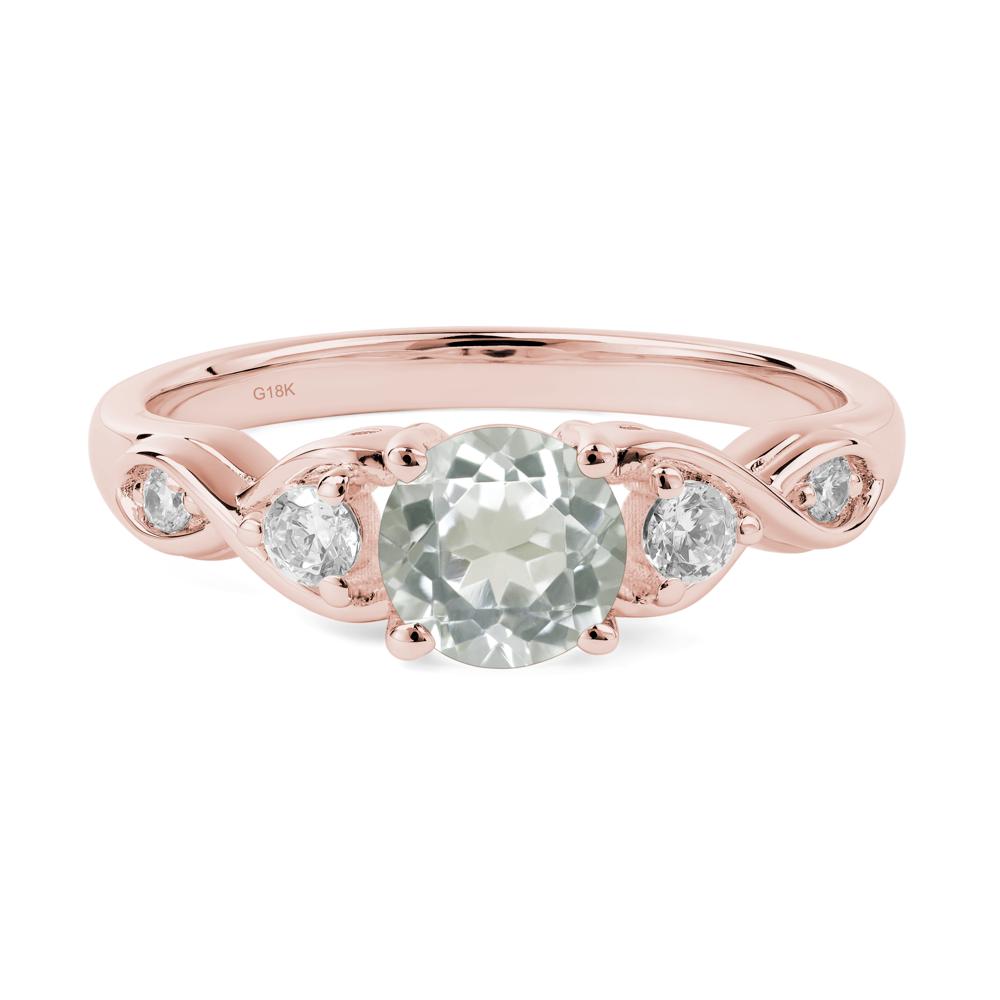 Round Green Amethyst Ring Wedding Ring - LUO Jewelry #metal_18k rose gold