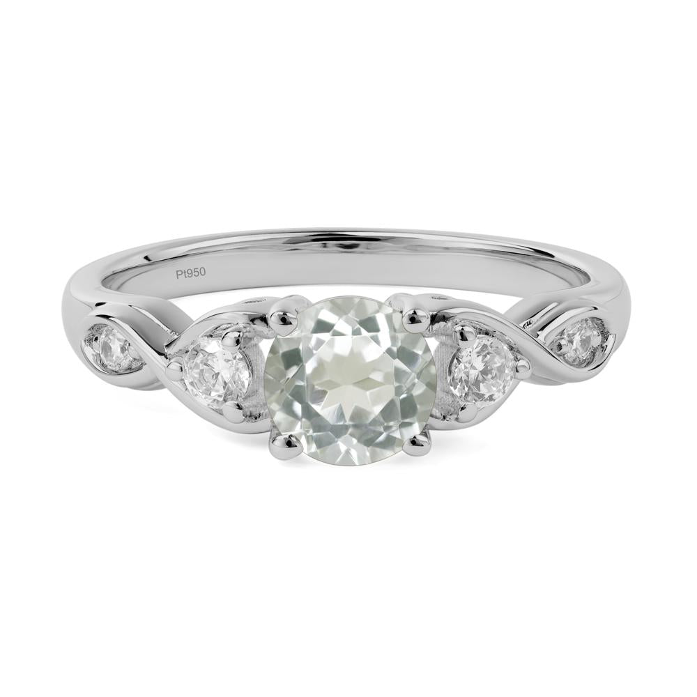 Round Green Amethyst Ring Wedding Ring - LUO Jewelry #metal_platinum