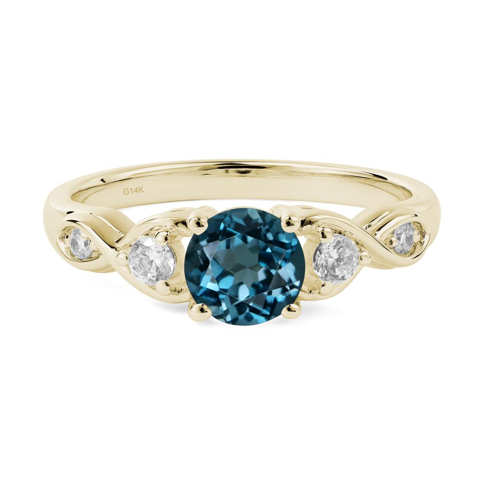 Round London Blue Topaz Ring Wedding Ring - LUO Jewelry #metal_14k yellow gold