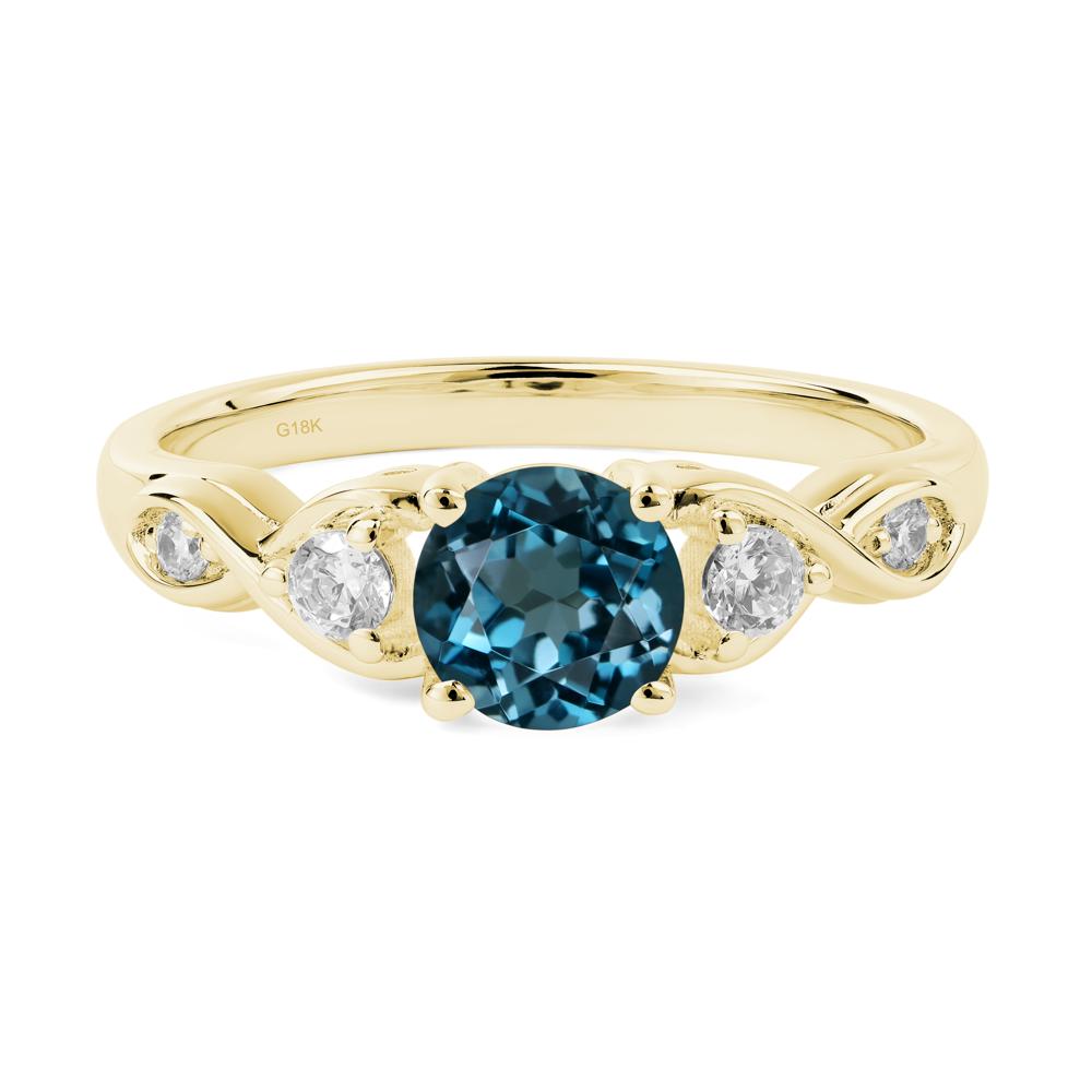 Round London Blue Topaz Ring Wedding Ring - LUO Jewelry #metal_18k yellow gold