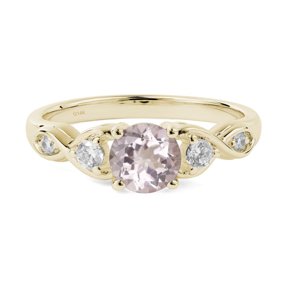 Round Morganite Ring Wedding Ring - LUO Jewelry #metal_14k yellow gold
