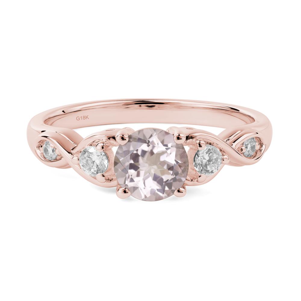 Round Morganite Ring Wedding Ring - LUO Jewelry #metal_18k rose gold