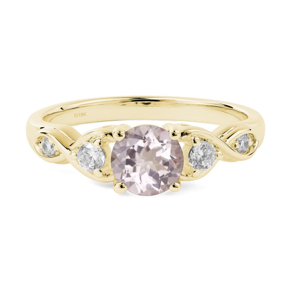 Round Morganite Ring Wedding Ring - LUO Jewelry #metal_18k yellow gold