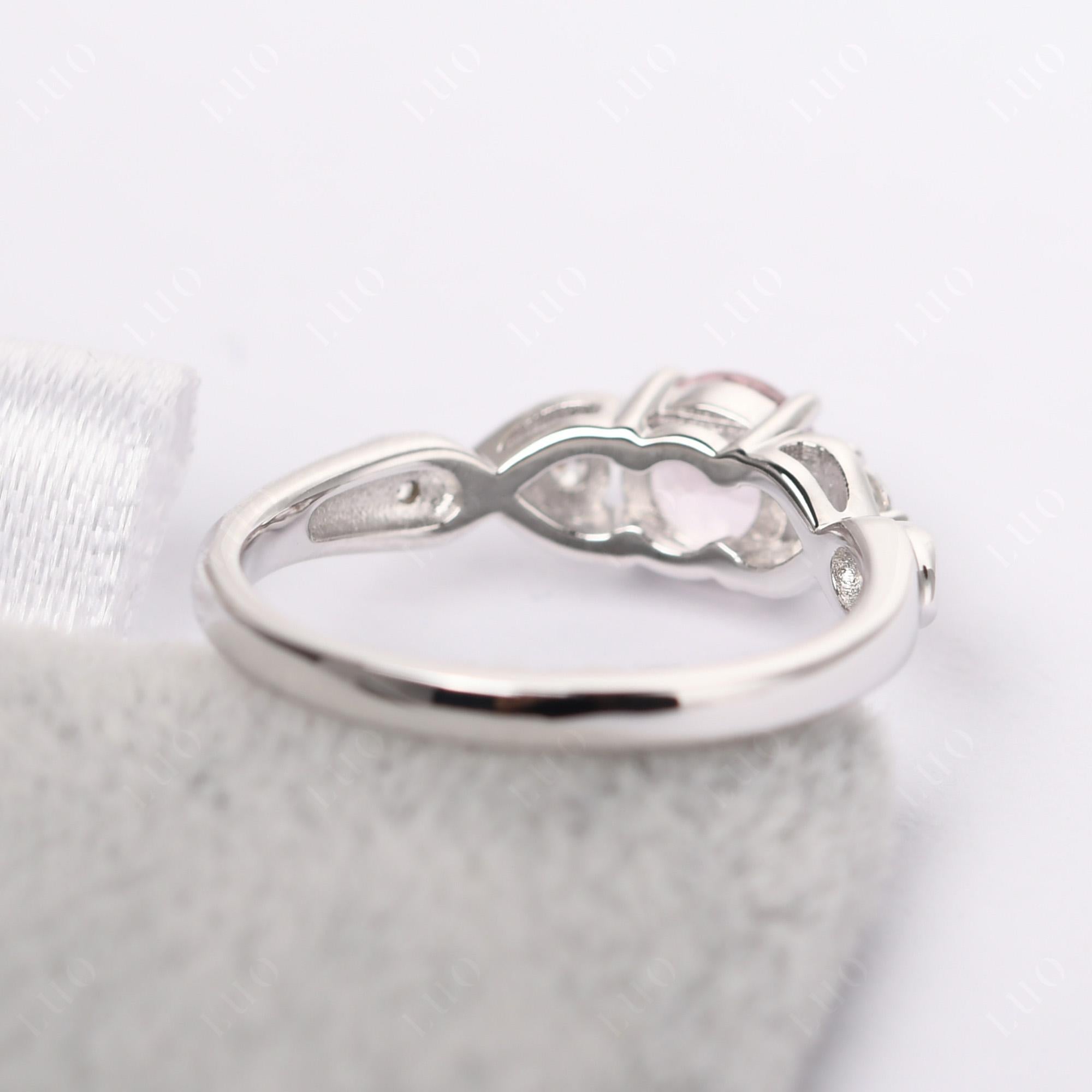 Round Morganite Ring Wedding Ring - LUO Jewelry