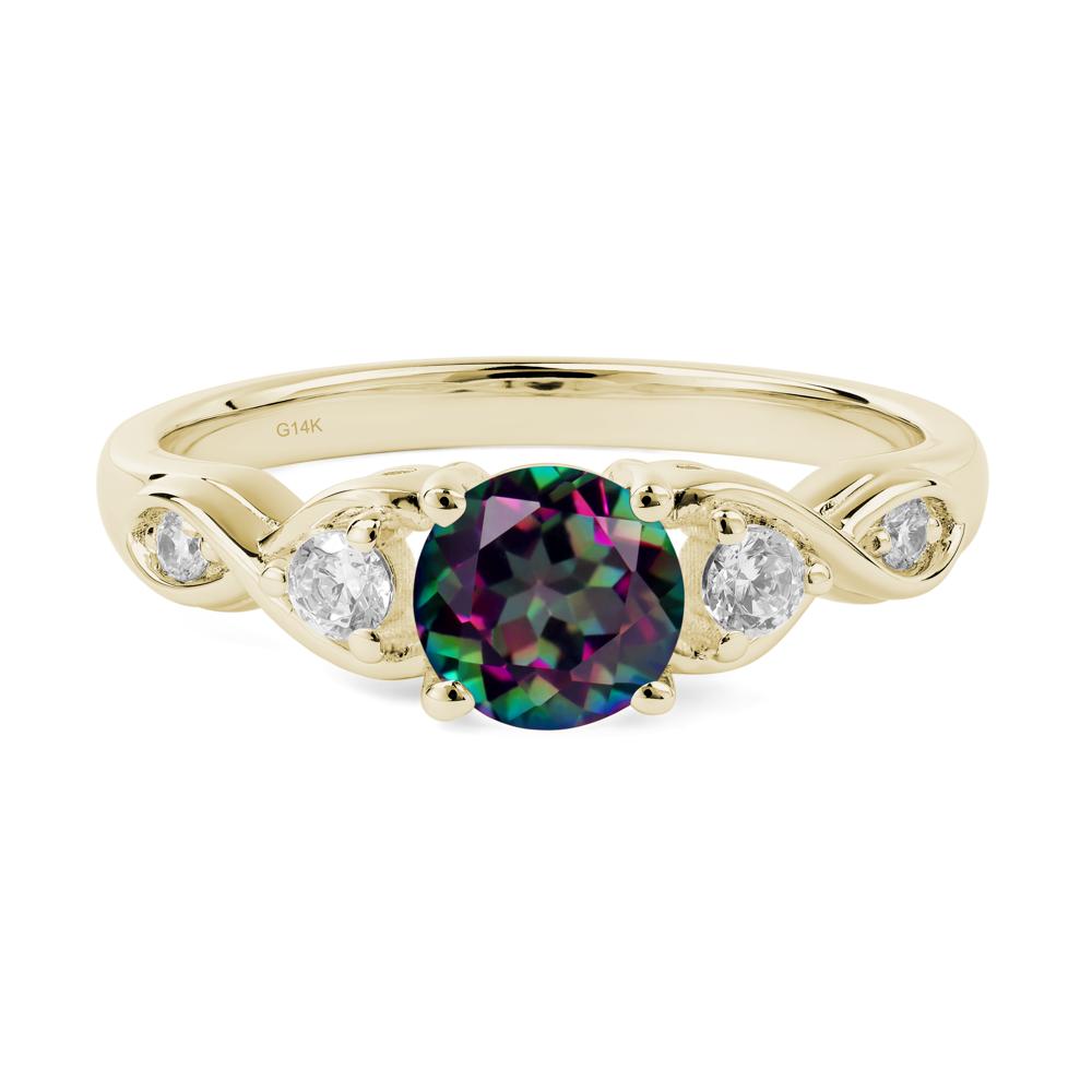 Round Mystic Topaz Ring Wedding Ring - LUO Jewelry #metal_14k yellow gold