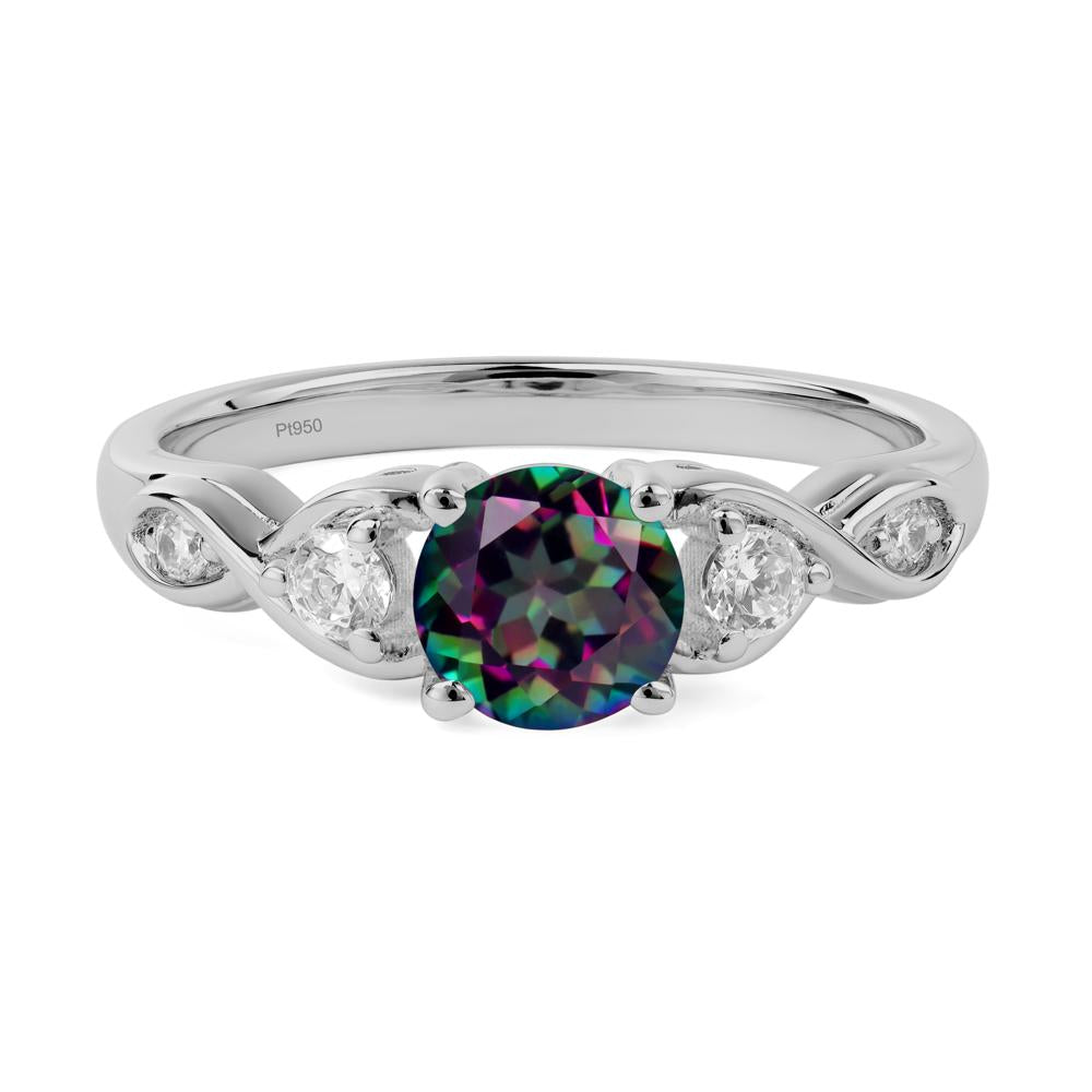 Round Mystic Topaz Ring Wedding Ring - LUO Jewelry #metal_platinum