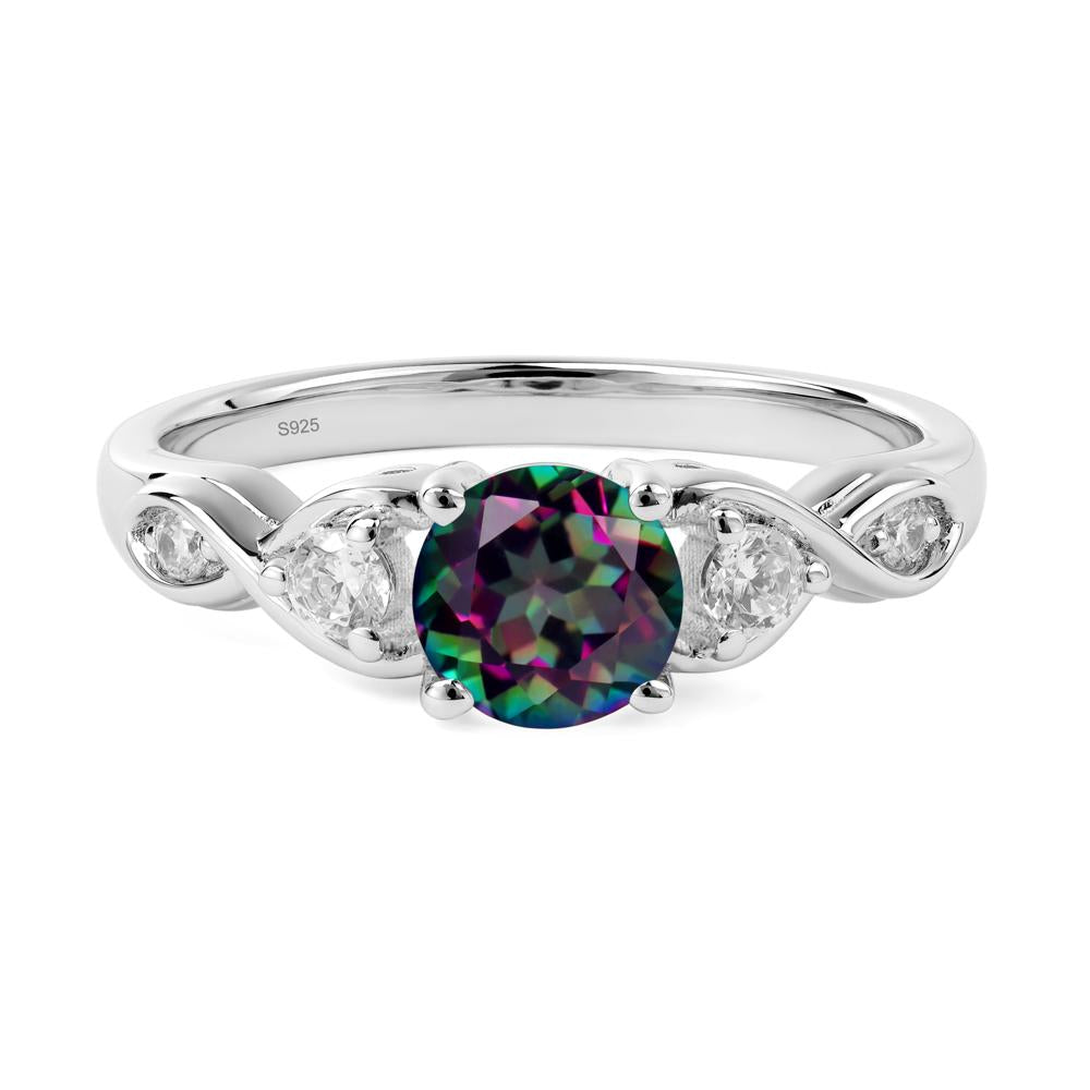 Round Mystic Topaz Ring Wedding Ring - LUO Jewelry #metal_sterling silver