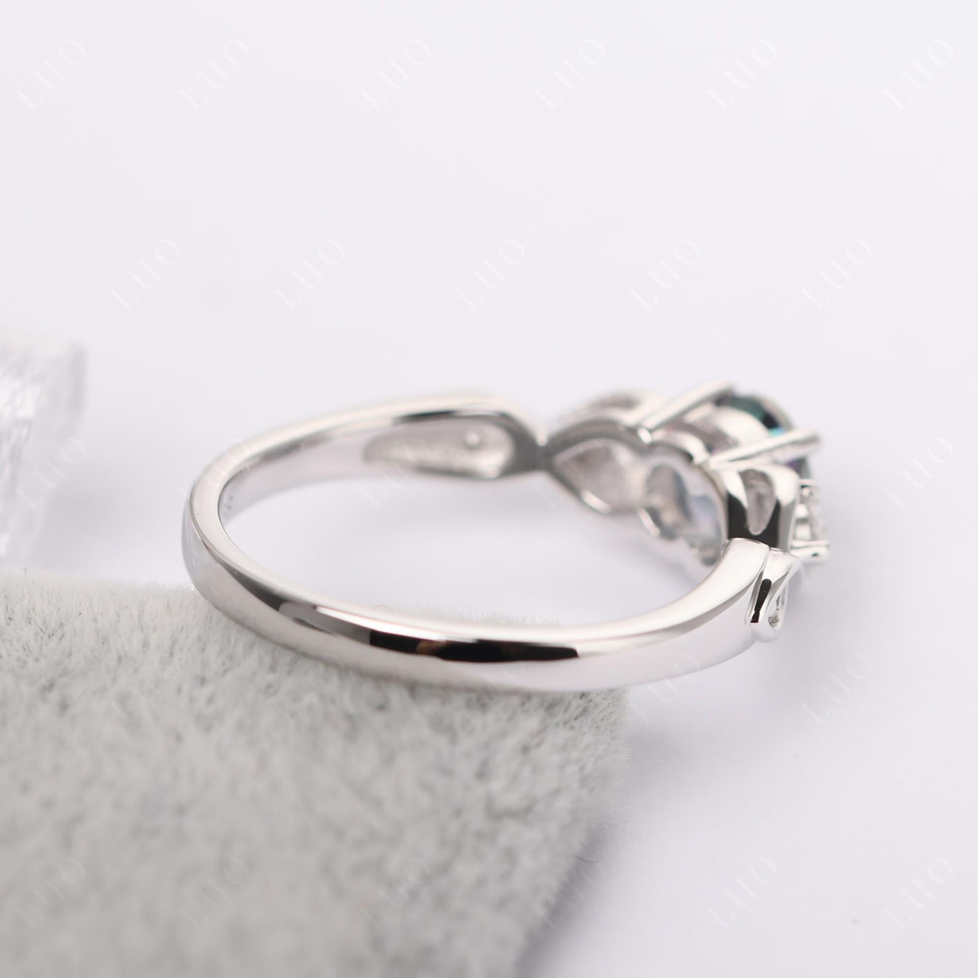 Round Mystic Topaz Ring Wedding Ring - LUO Jewelry