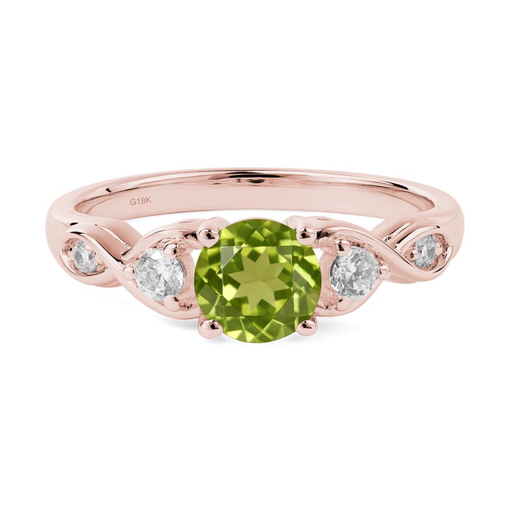 Round Peridot Ring Wedding Ring - LUO Jewelry #metal_18k rose gold