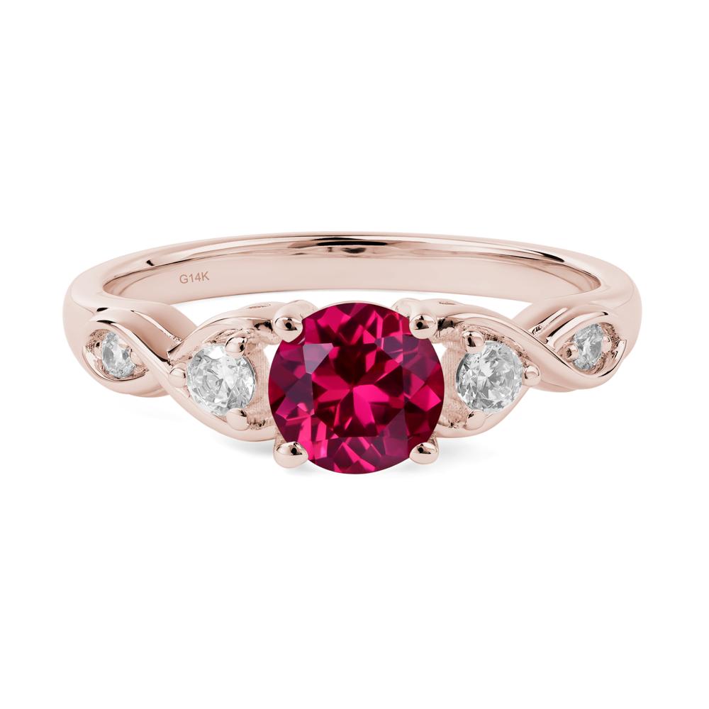 Round Ruby Ring Wedding Ring - LUO Jewelry #metal_14k rose gold