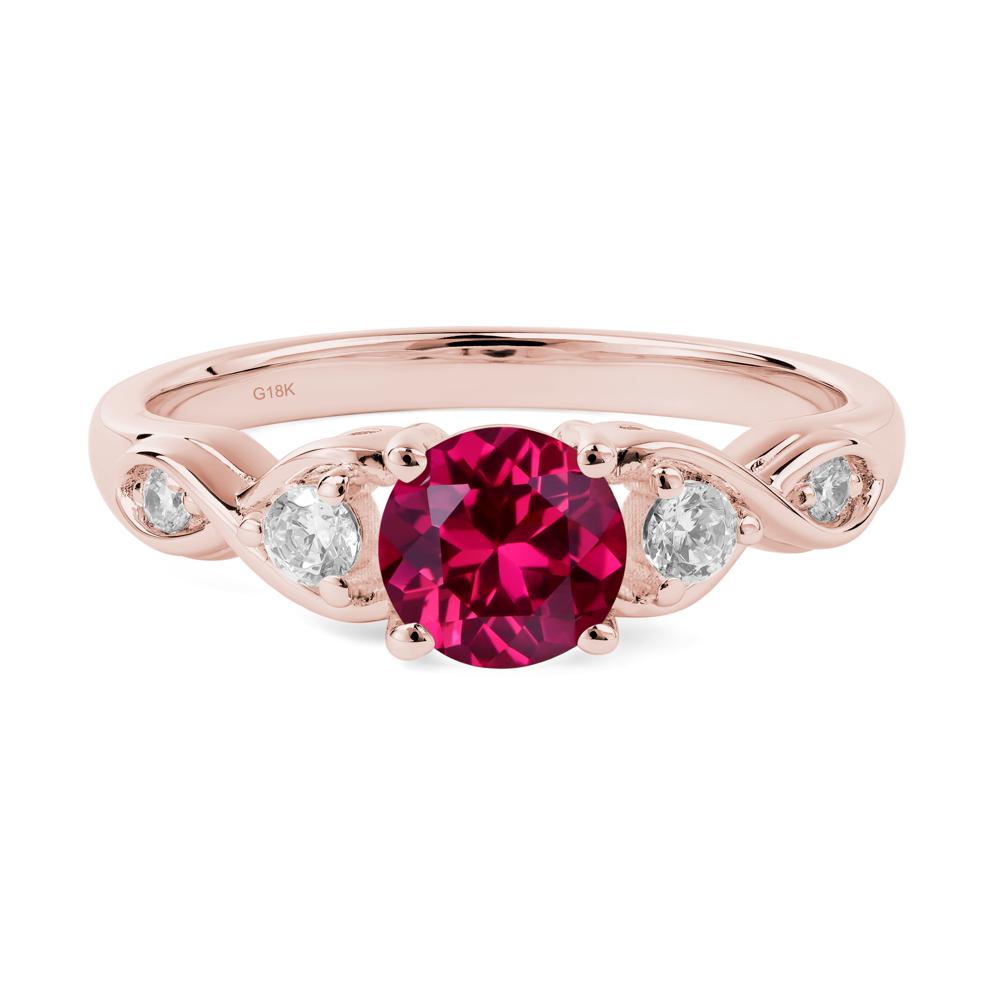 Round Ruby Ring Wedding Ring - LUO Jewelry #metal_18k rose gold