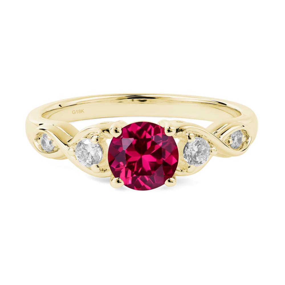 Round Ruby Ring Wedding Ring - LUO Jewelry #metal_18k yellow gold