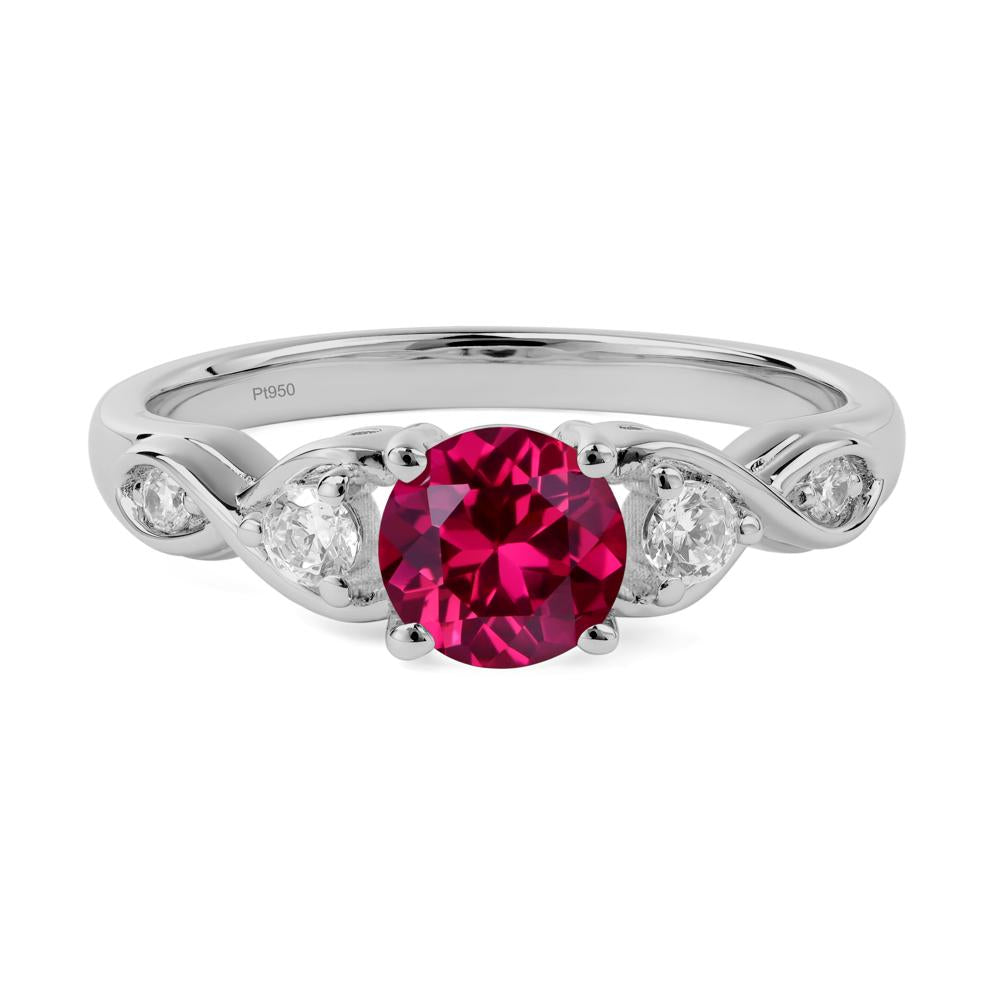 Round Ruby Ring Wedding Ring - LUO Jewelry #metal_platinum