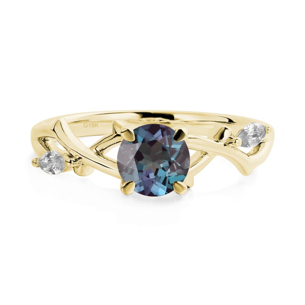 Twig Alexandrite Engagement Ring - LUO Jewelry #metal_18k yellow gold