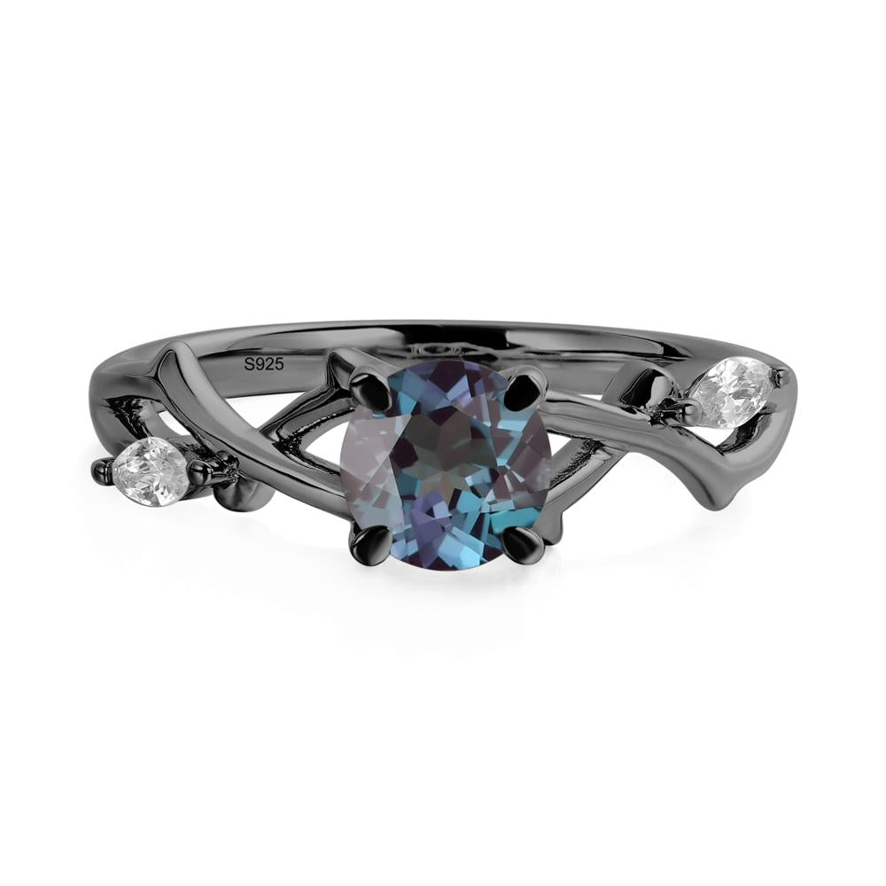 Twig Alexandrite Engagement Ring - LUO Jewelry #metal_black finish sterling silver