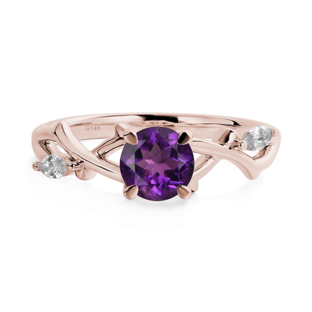 Twig Amethyst Engagement Ring - LUO Jewelry #metal_14k rose gold