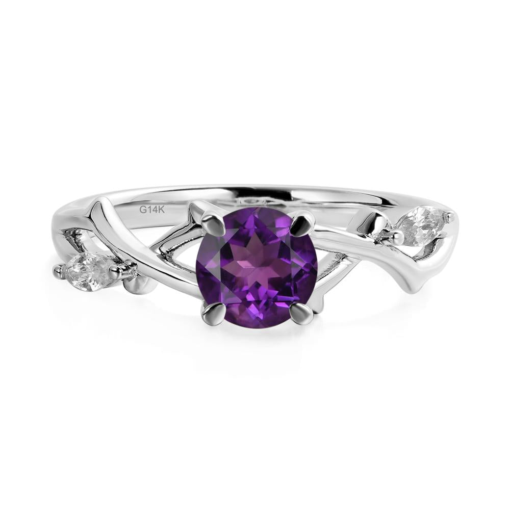 Twig Amethyst Engagement Ring - LUO Jewelry #metal_14k white gold