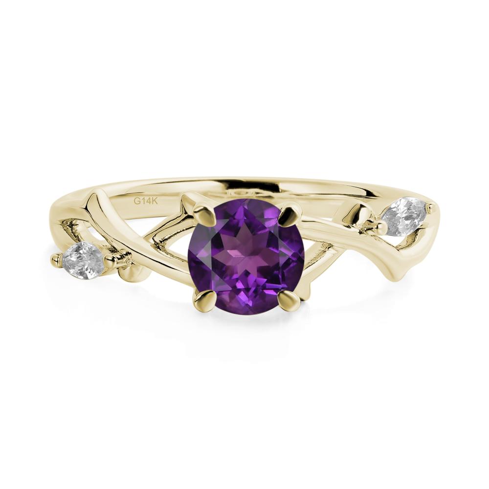 Twig Amethyst Engagement Ring - LUO Jewelry #metal_14k yellow gold