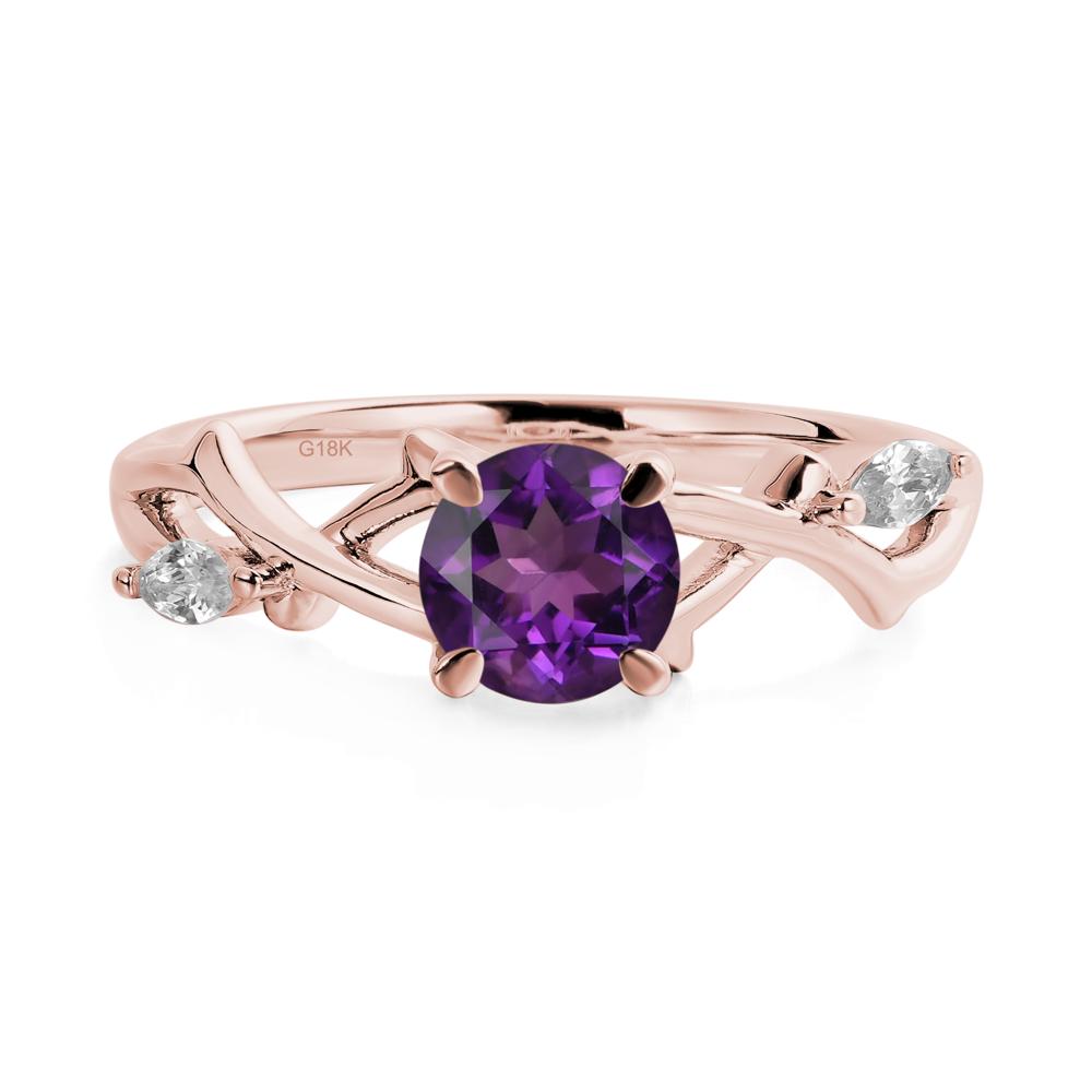 Twig Amethyst Engagement Ring - LUO Jewelry #metal_18k rose gold