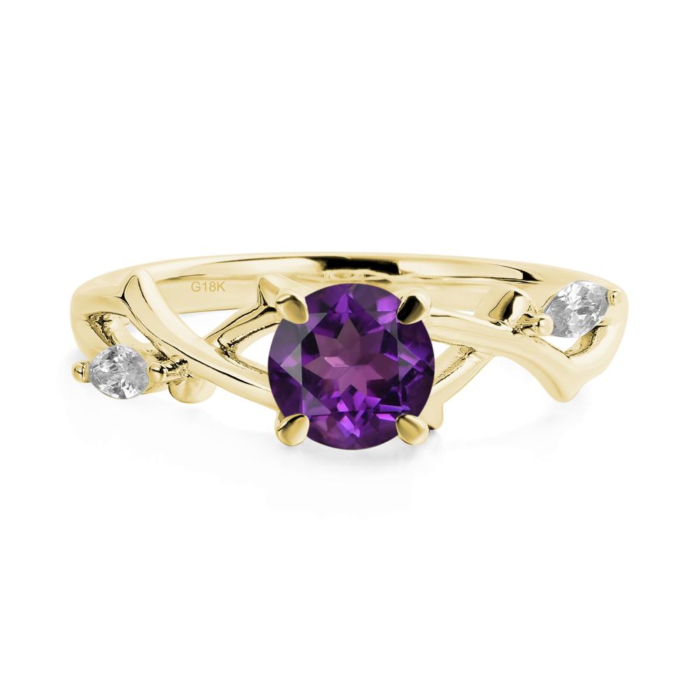 Twig Amethyst Engagement Ring - LUO Jewelry #metal_18k yellow gold