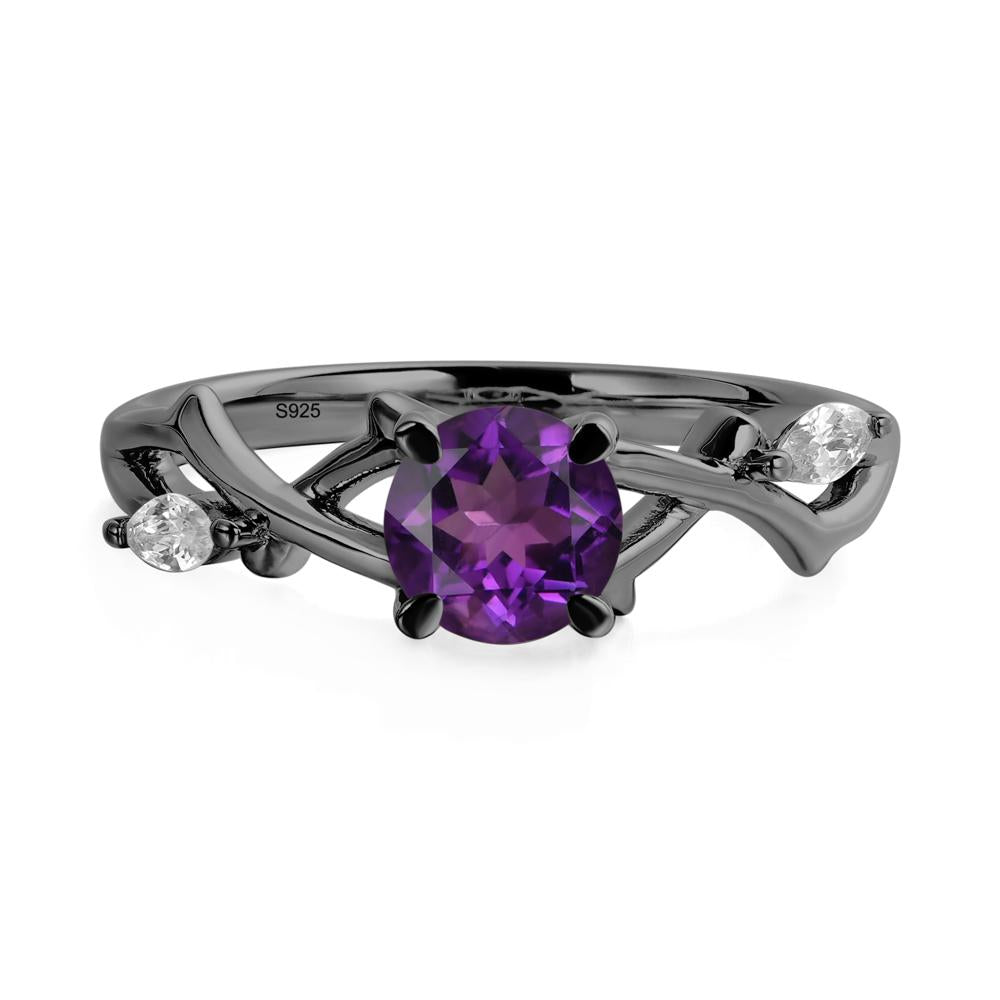 Twig Amethyst Engagement Ring - LUO Jewelry #metal_black finish sterling silver