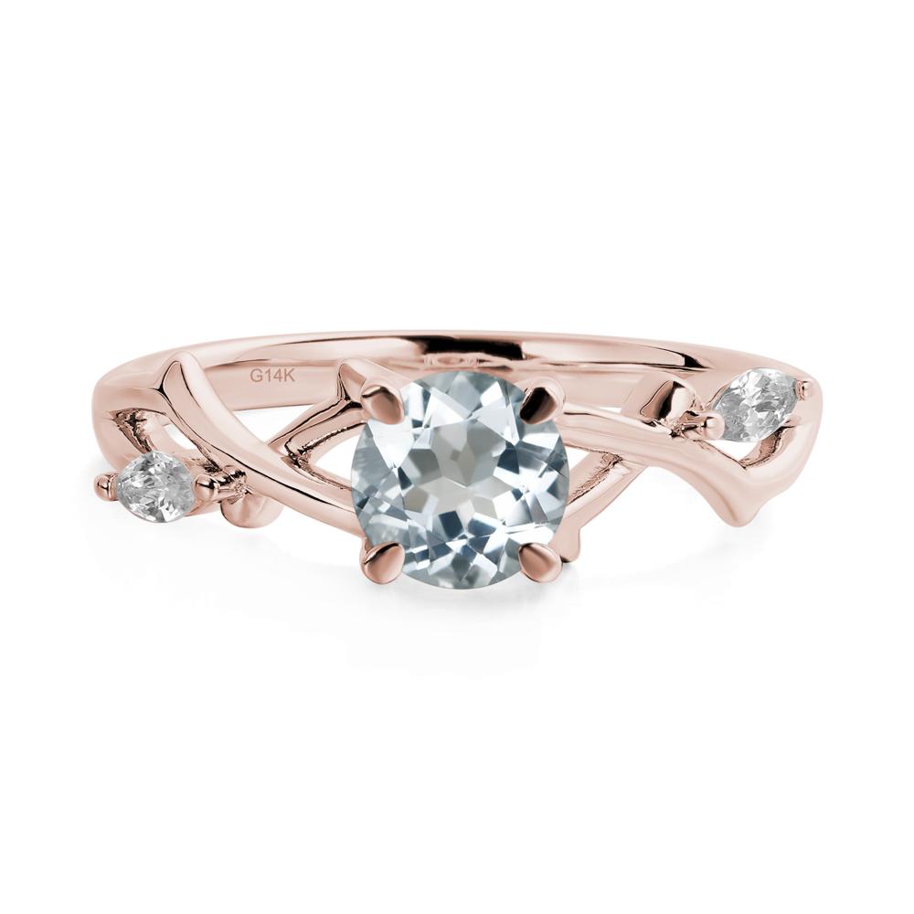 Twig Aquamarine Engagement Ring - LUO Jewelry #metal_14k rose gold