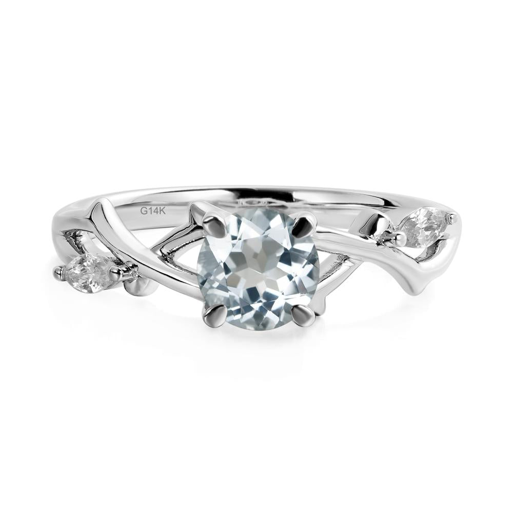 Twig Aquamarine Engagement Ring - LUO Jewelry #metal_14k white gold